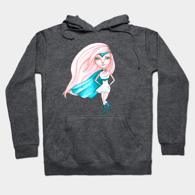 Super Gal (Peach & Green) Hoodie by LittleMissTyne